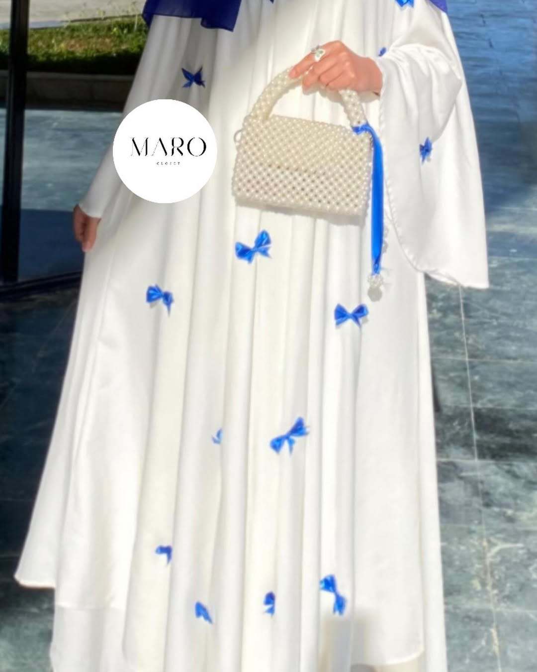 Women's Arab Loose Bell Sleeve Bow Robe Dresses