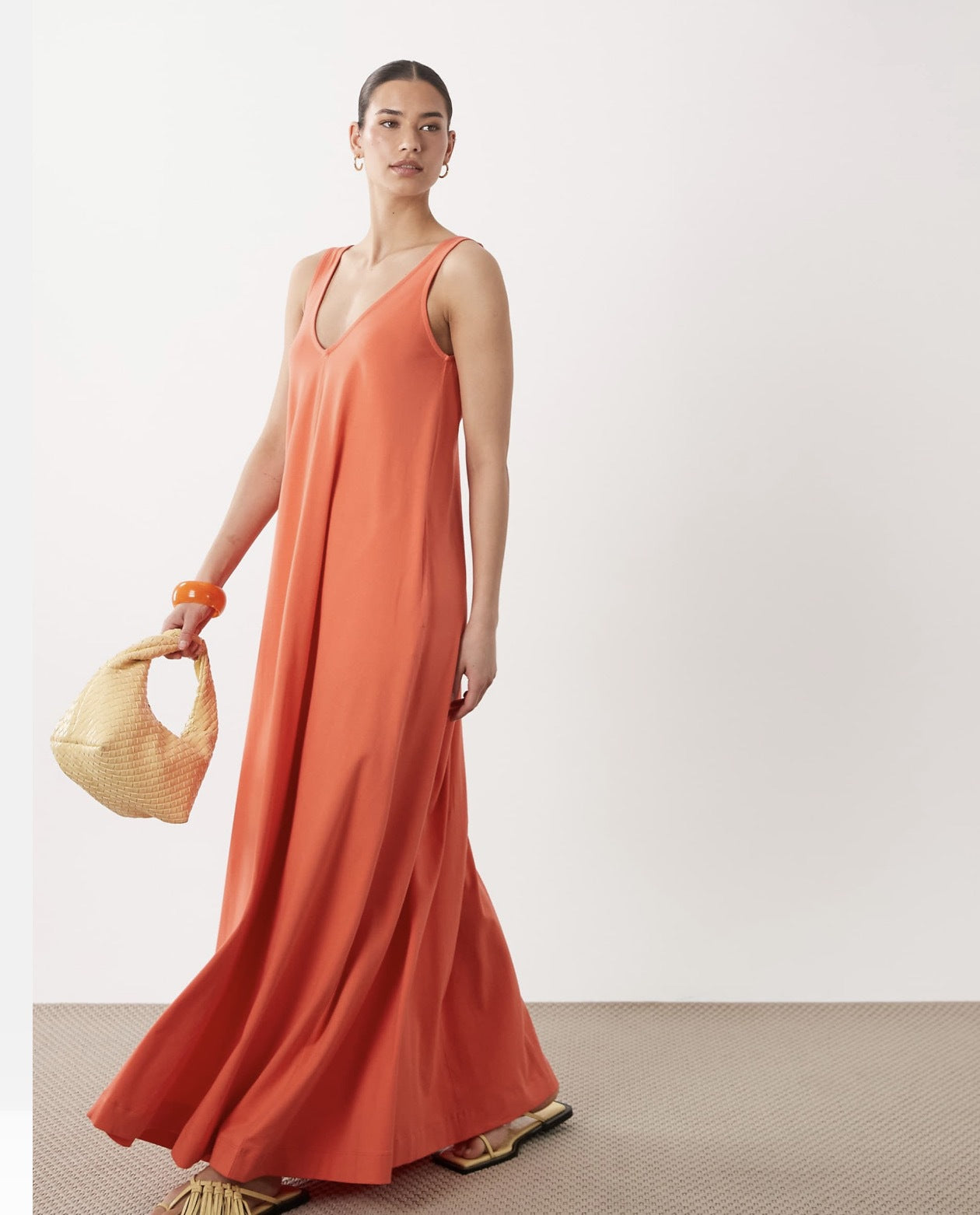 Women's Solid Color Sleeveless Long Jumper Loose Idle Style Dress