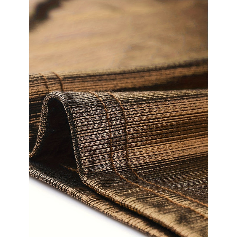 Round Neck Solid Color Gold Powder Shorts