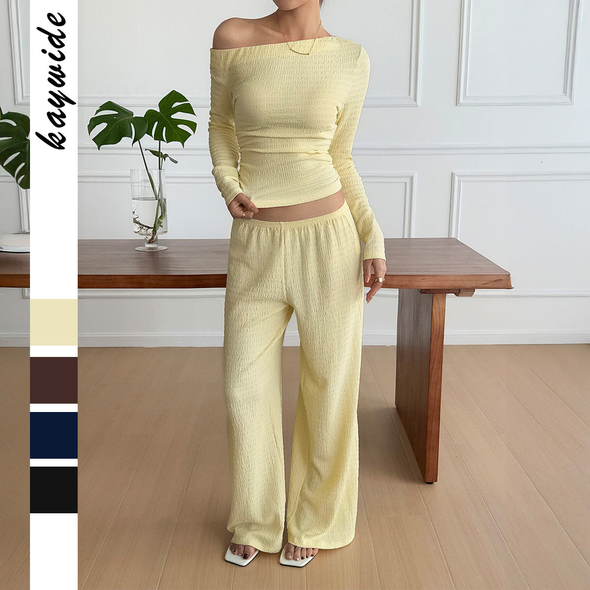 Women's Leisure Vacation Long Sleeve Two-piece Fashion Casual Suit