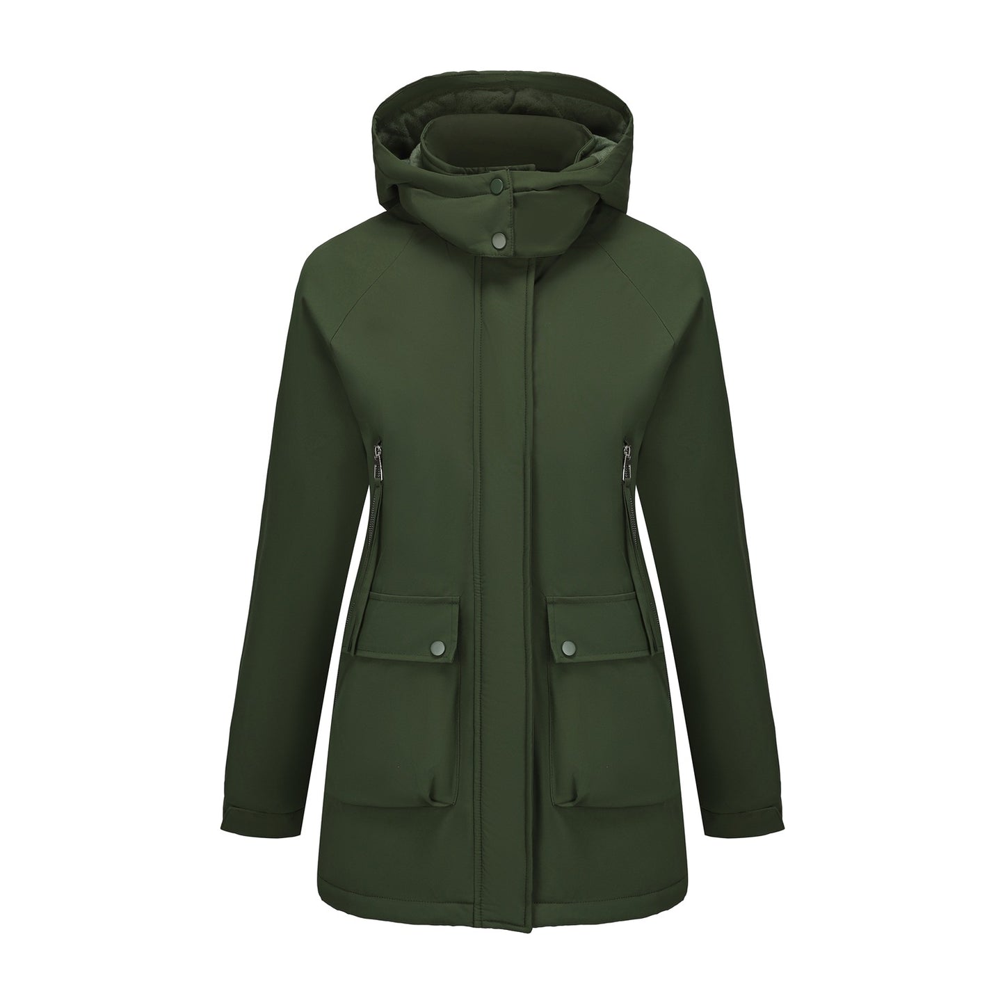 Detachable Cap Parka Fleece Padded Shell Coats