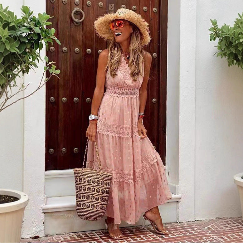 Women's Sexy Deep V Sleeveless Chiffon Dress Dresses