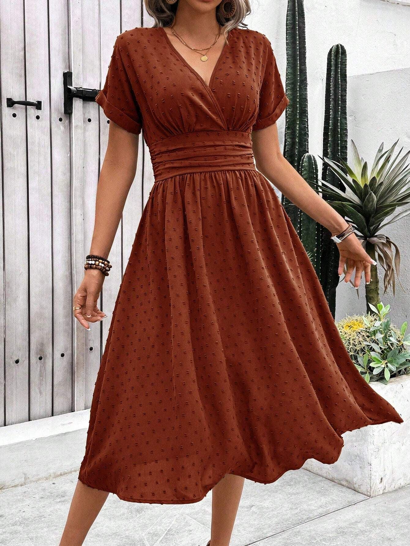 Women's Summer Fashion Medium Fur Ball Elegant Dress