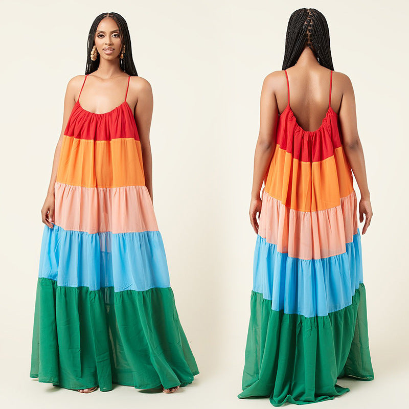 Women's Suspender Loose Fairy Summer Long French Dress