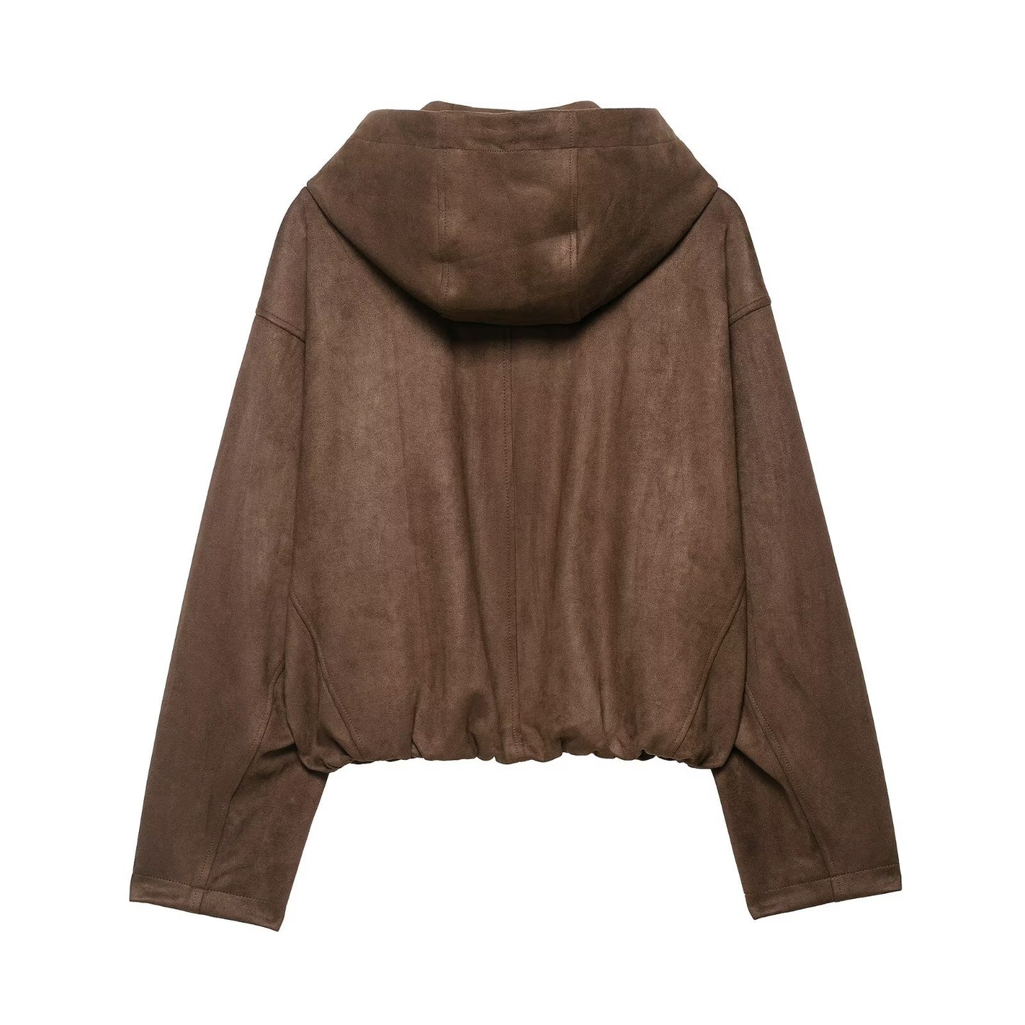 Women's Autumn Hooded Suede Effect Bomber Jackets