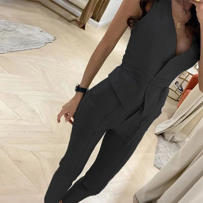 Women's Summer Temperament Sexy Skinny Two-piece Set Suits