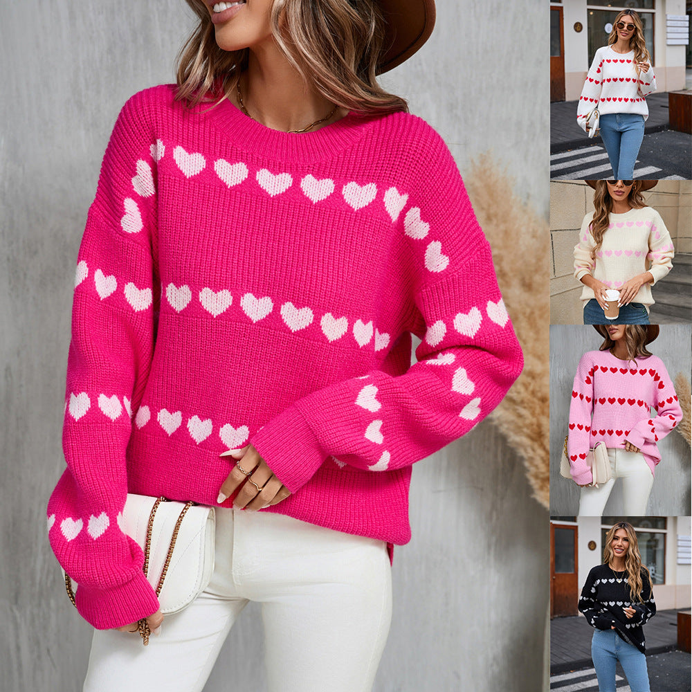 Women's For Spring Heart Trendy Pullover Women's Sweater