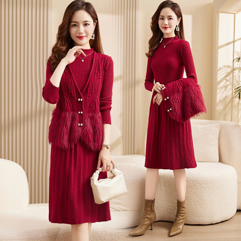 Women's Fashion High Sense Elegant Slim Looking Base Skirts