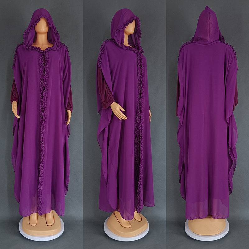 Hooded Shawl Long Cape Dress Turkish Dresses