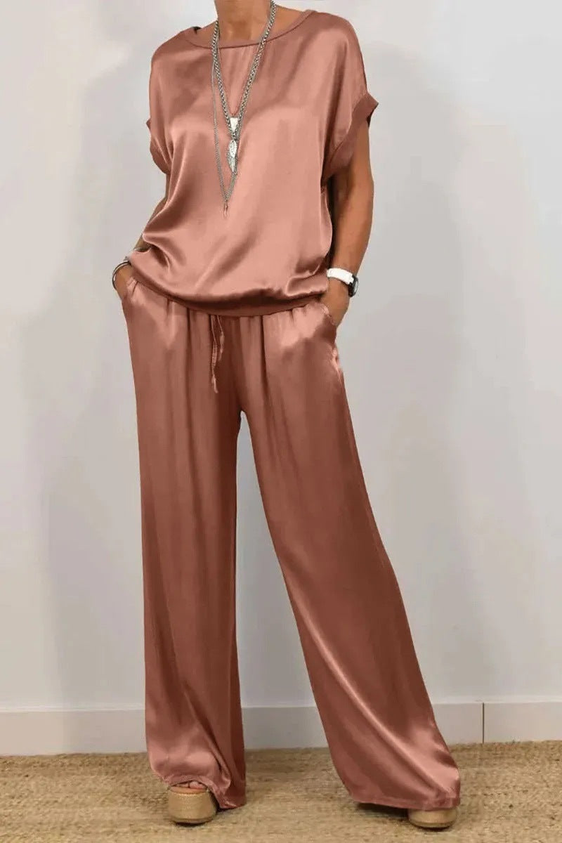 Unique Trendy Loose Shirt Wide Leg Pants