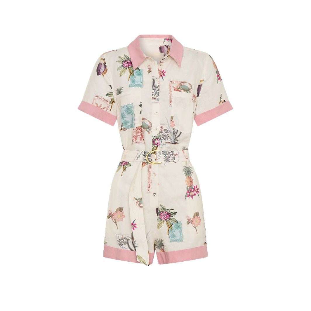 Pretty Charming Stylish Elegant Linen Shirt Jumpsuits