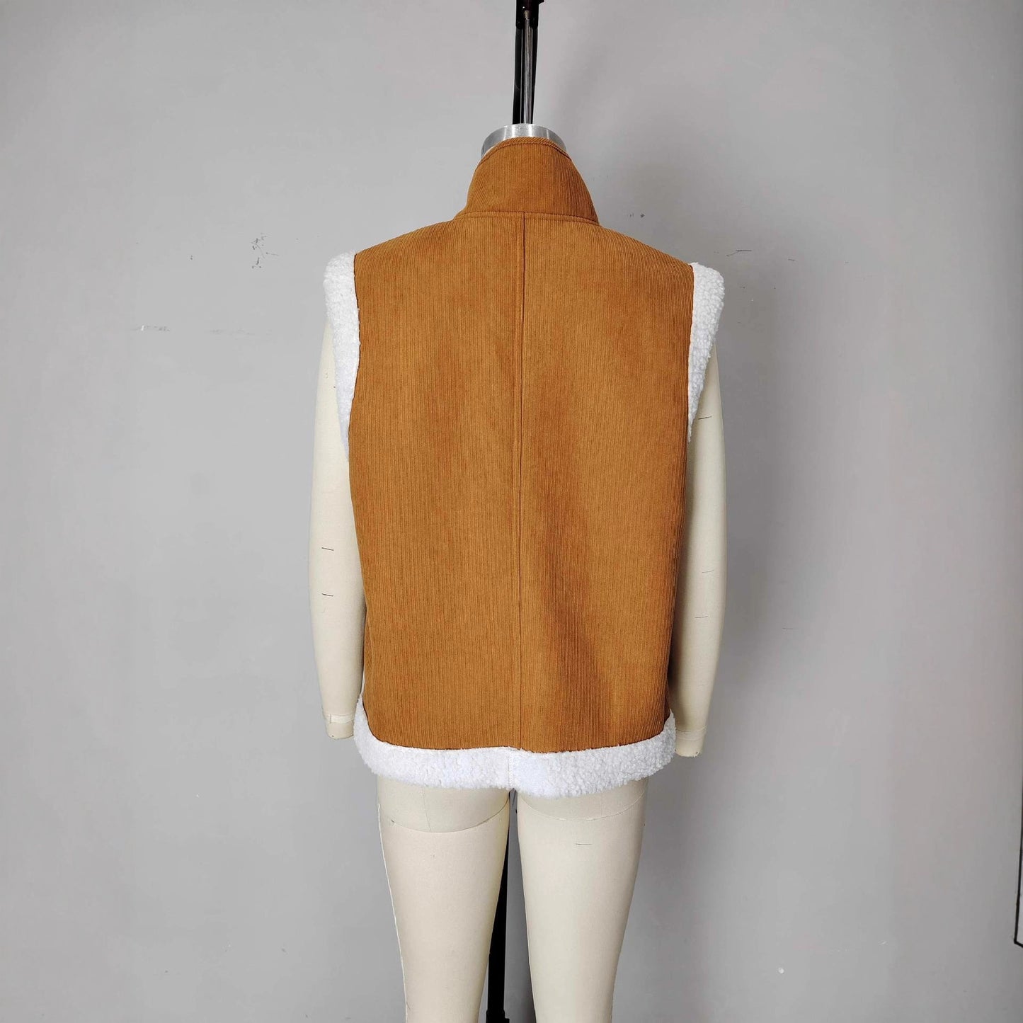 Fashionable Warm Fur Integrated Sleeveless Waistcoat Vests