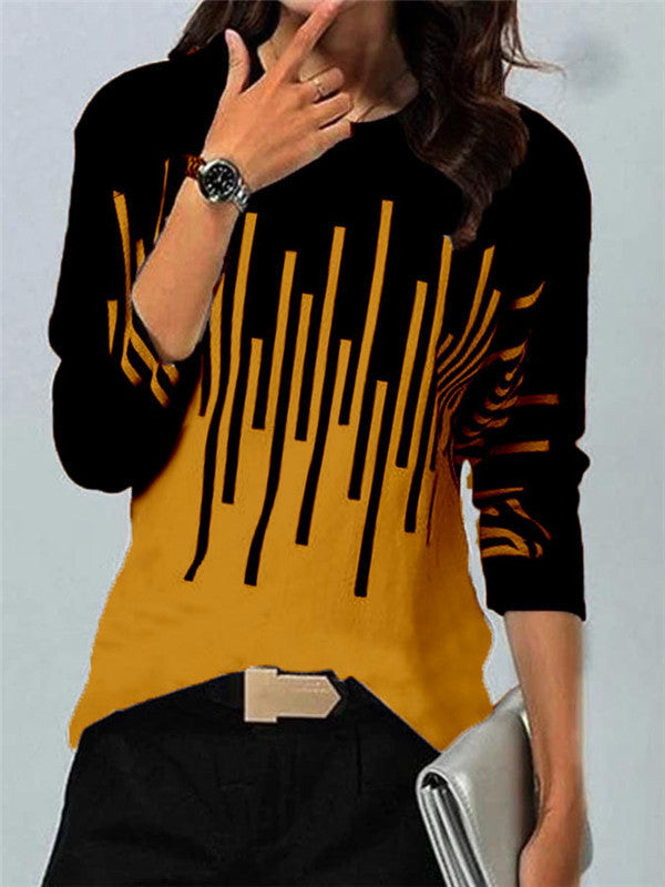 Women's Supports Various Contrast Color Positioning Printed Blouses
