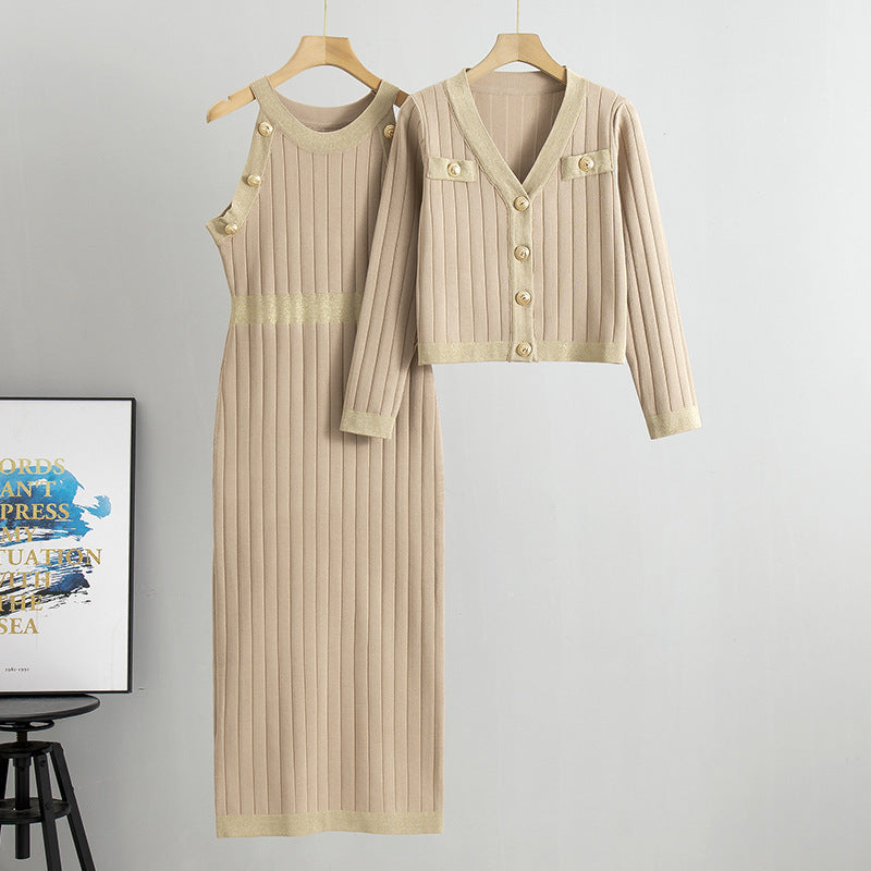 Women's French Style Temperament Dress Two-piece Set Fashion Casual Suit