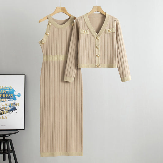 Women's French Style Temperament Dress Two-piece Set Fashion Casual Suit