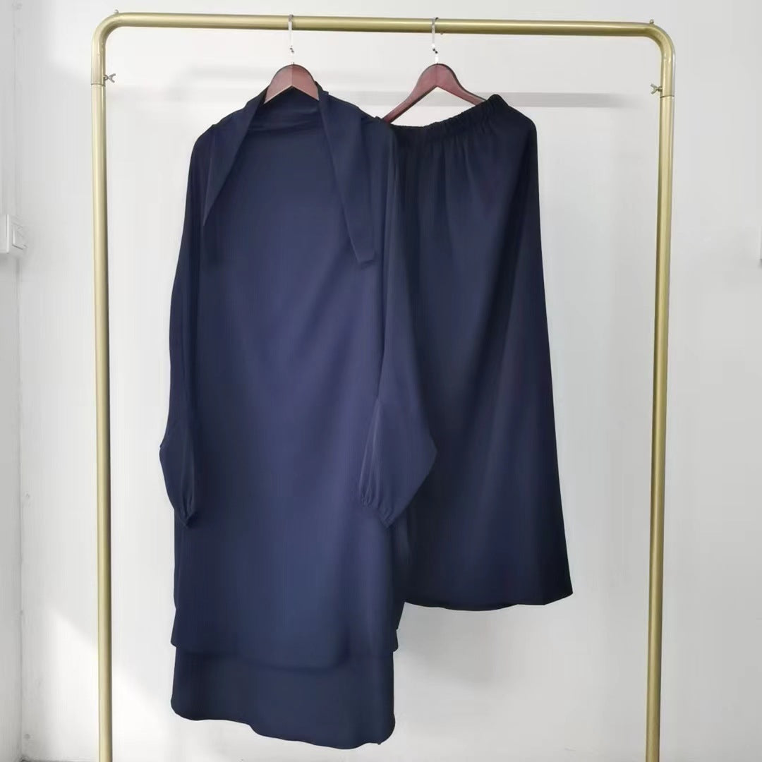 Robe Side Pocket Hooded Solid Color Dresses