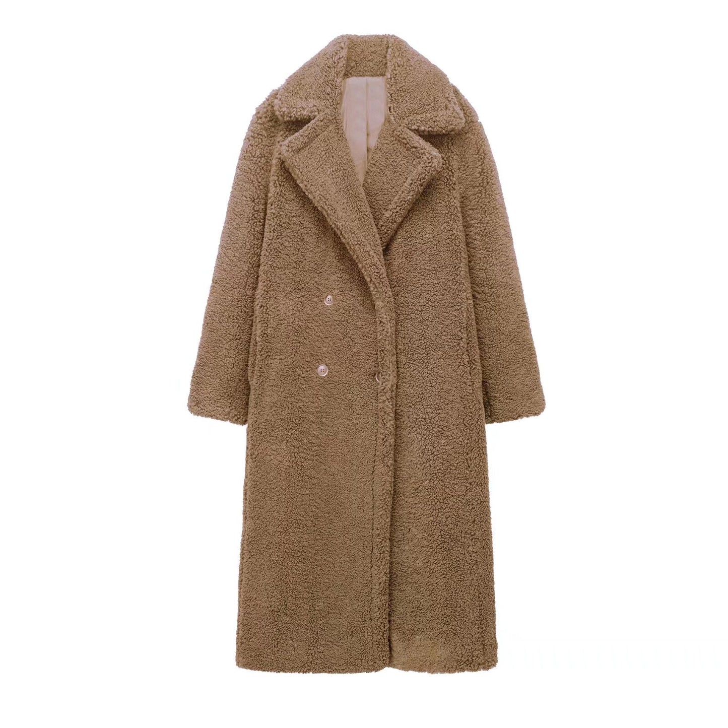 Double Breasted Fleece Thickening Thermal Woolen Coats