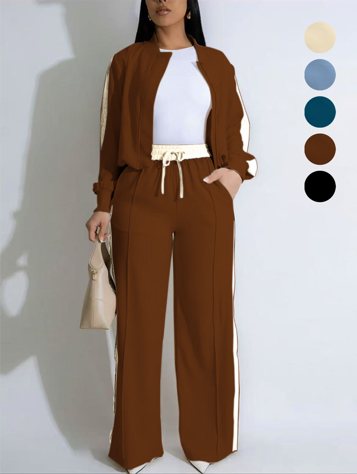 Elegant Attractive Innovative Women's Ribbon Long-sleeved Fashion Casual Suit