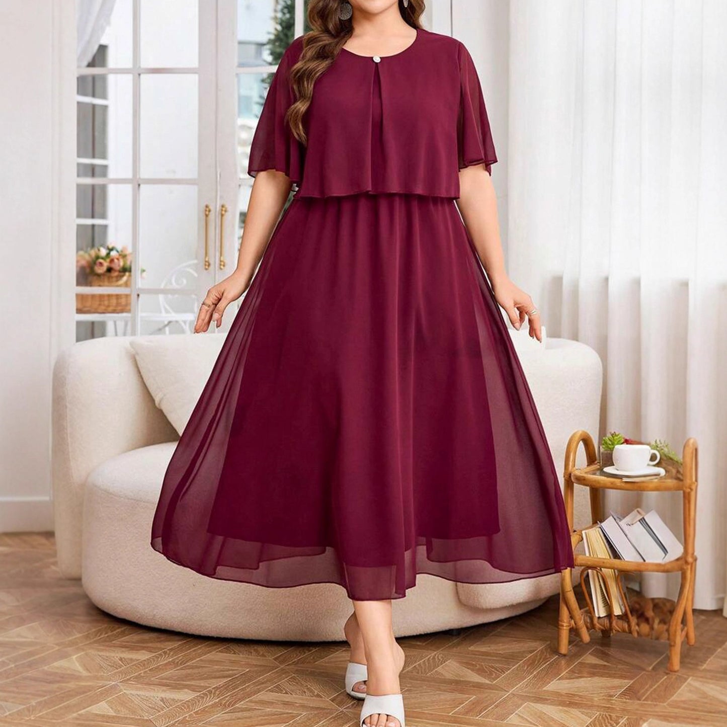 Color Round Neck Sleeves Casual Romantic Beach Elegant Graceful Shorts