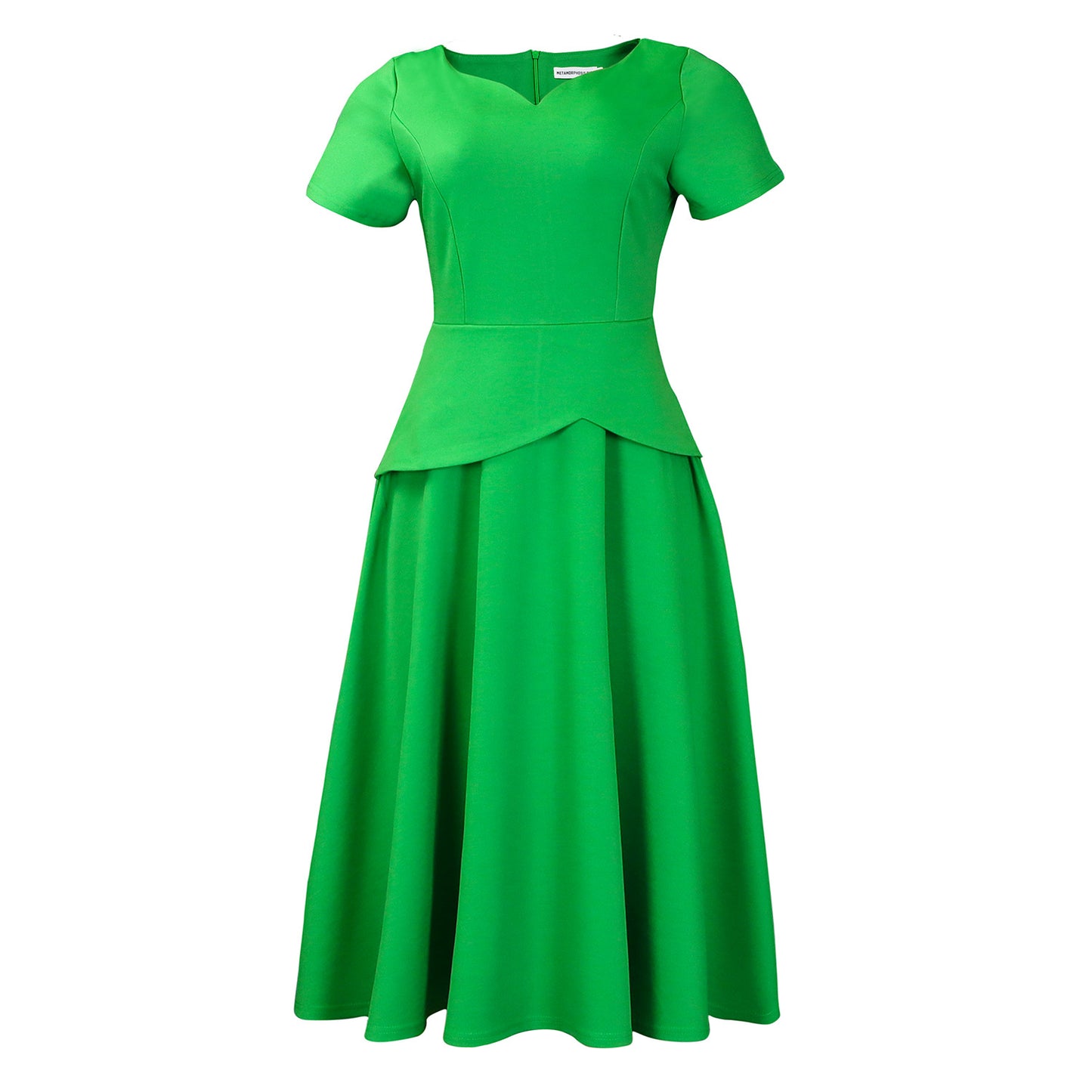 Summer Fashion Solid Color Sleeve A- Line Large Swing Dress