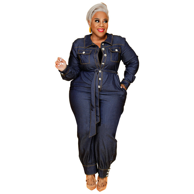 Women's Popular Trendy Slim Casual Denim Jumpsuits