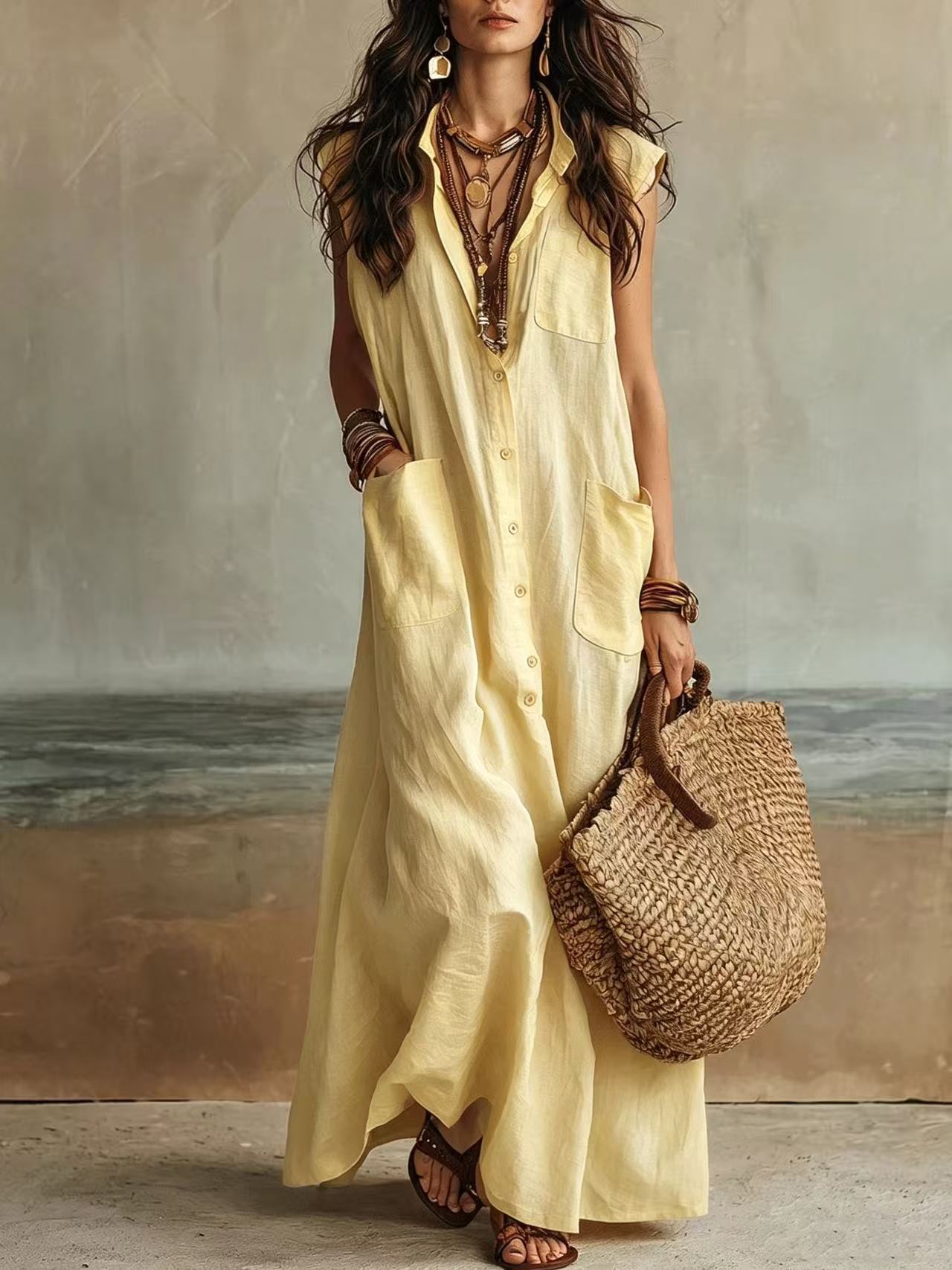 Summer Elegant Graceful Bohemian Vacation Loose Dress