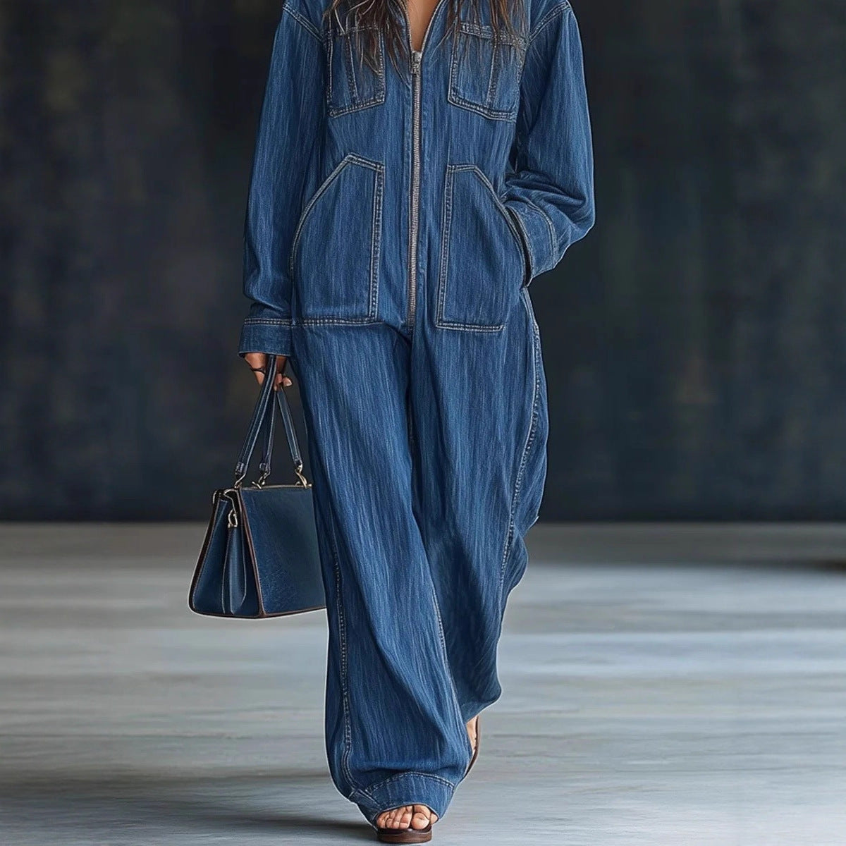 Women's American High Street Spring Wear Lazy Jumpsuits