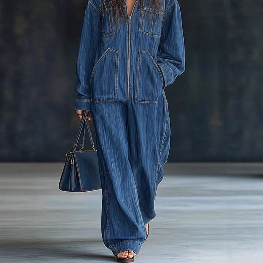 Women's American High Street Spring Wear Lazy Jumpsuits