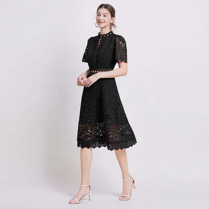 Elegant Lace French Style High-grade Hollow Dresses