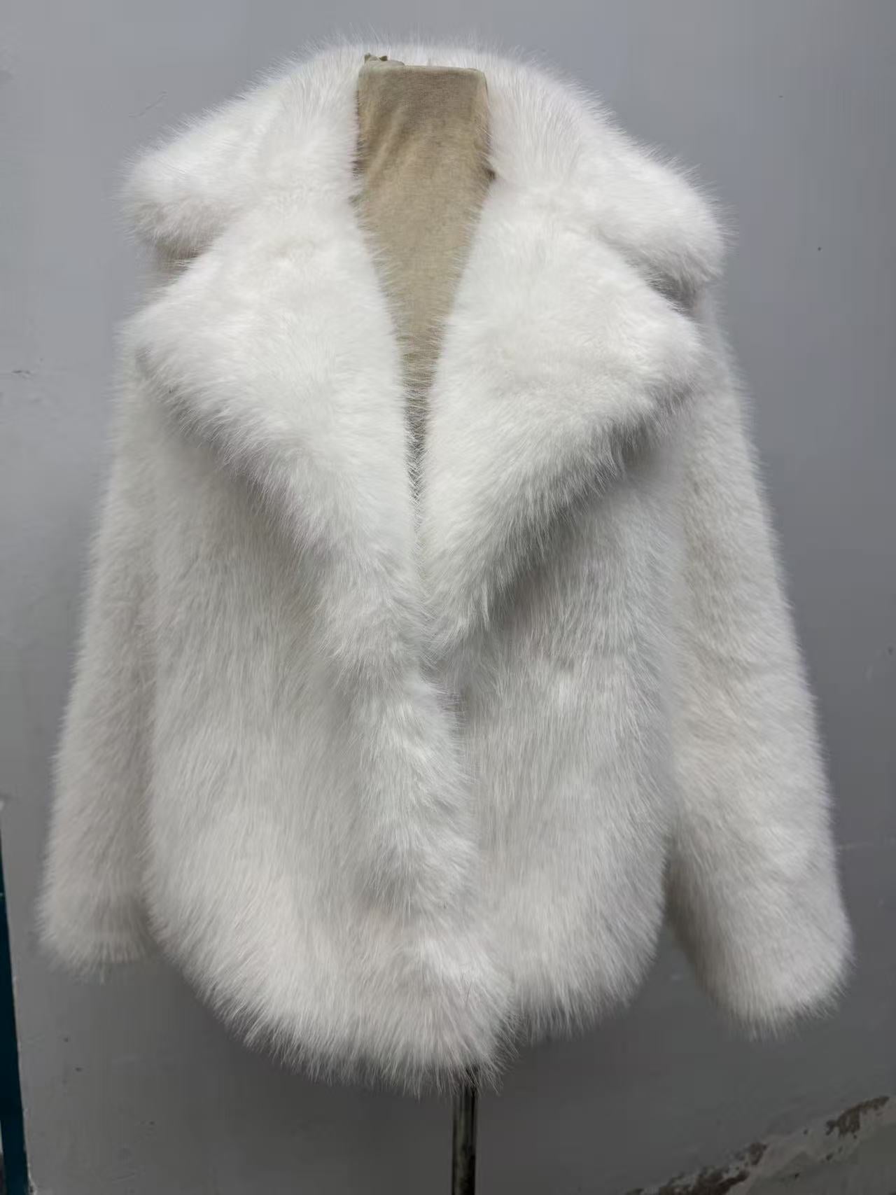 Women's Lapel Imitation Fur Street Fox Coats