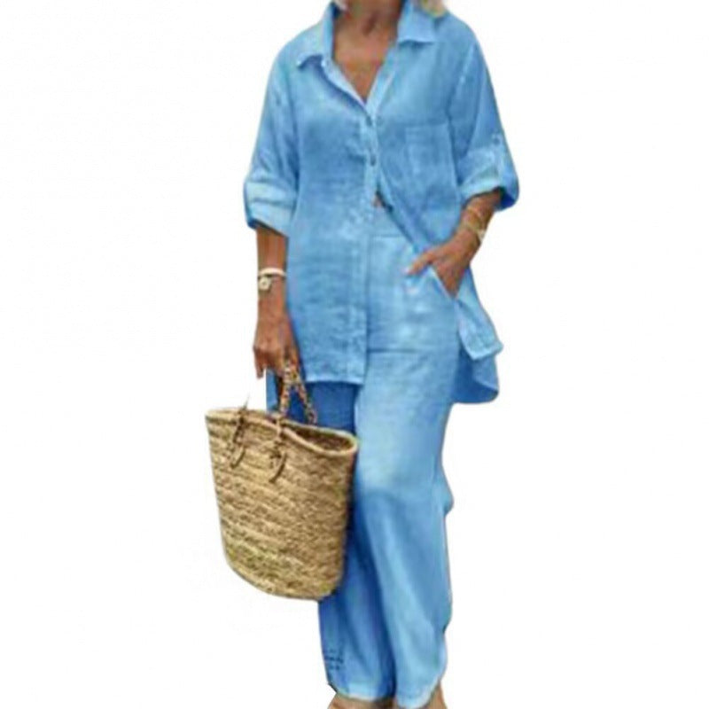 Women's Versatile Lapel Long Sleeve Two-piece Suits