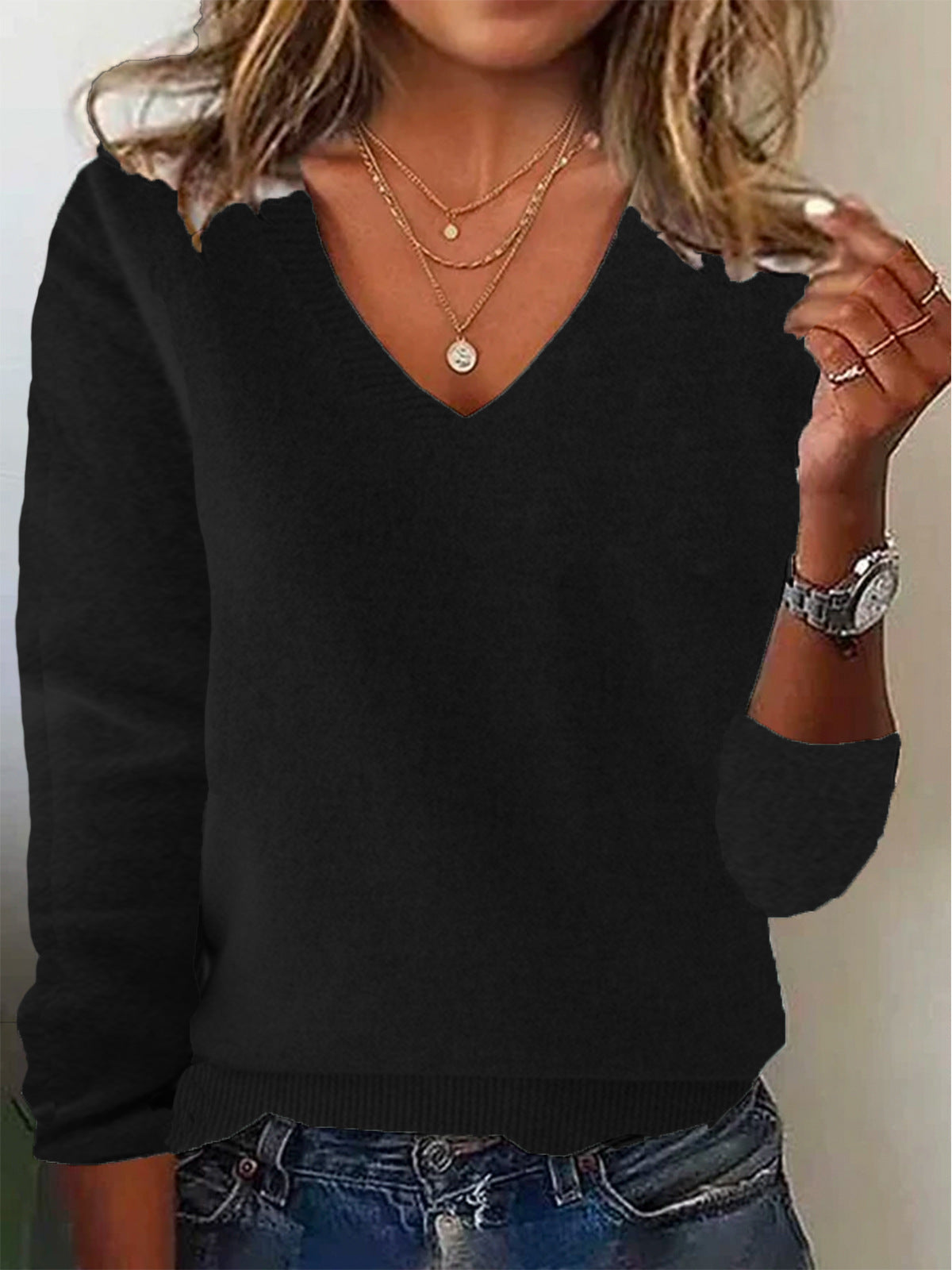 Classy Spring Loose Temperament Wool Pullover Knitwear