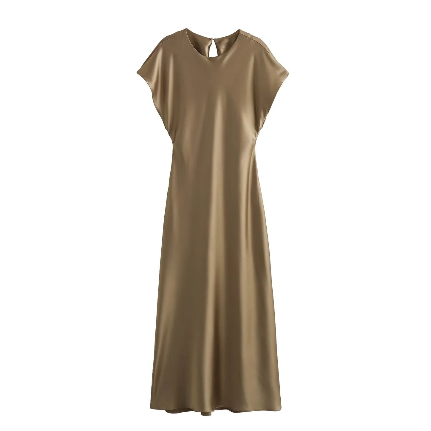 Women's Silk Satin Texture Solid Color Sleeveless Dresses