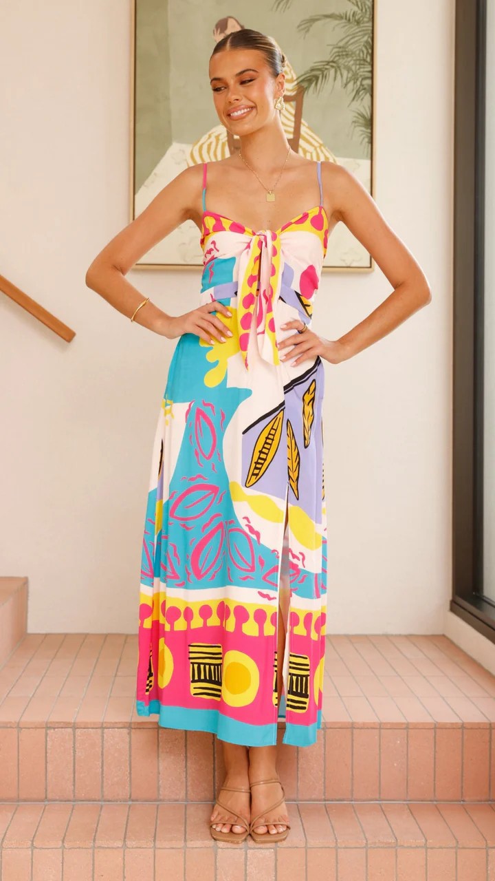 Comfortable Casual Sexy Bow Sleeveless Split Dress