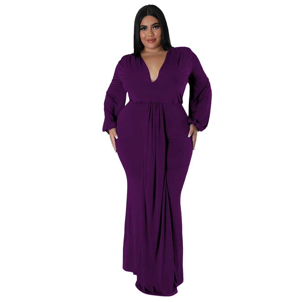 Women's Autumn Fashion Sexy Nightclub Dress Irregular Plus Size