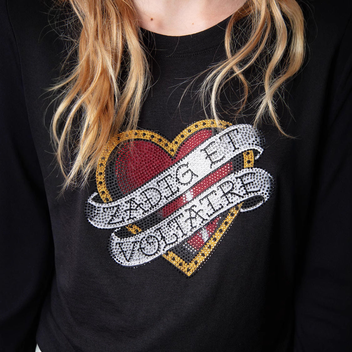 Women's Minority Love Letter Printed Rhinestones Cotton Blouses