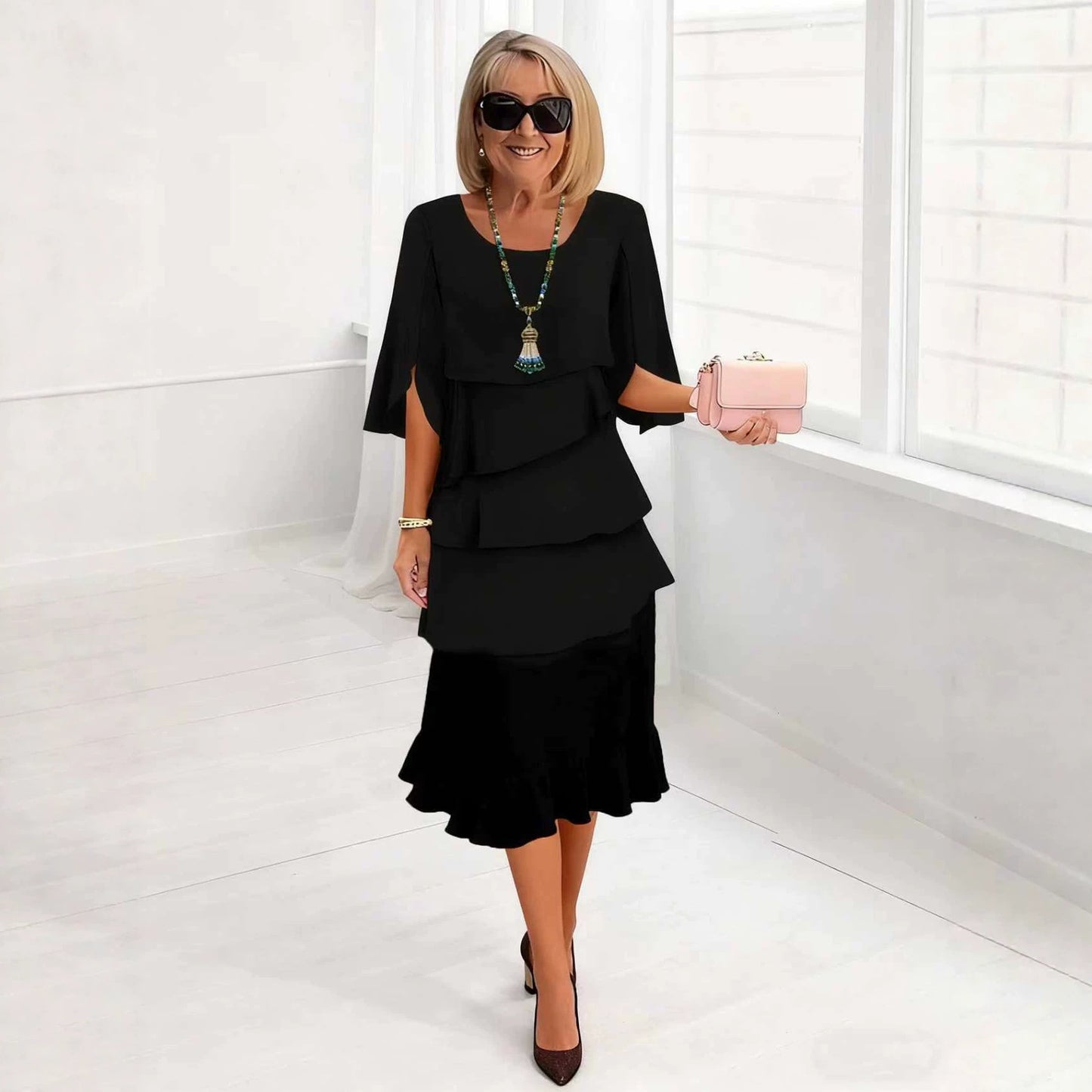 Women's Fashion Cake Loose Temperament Slimming Round Dress