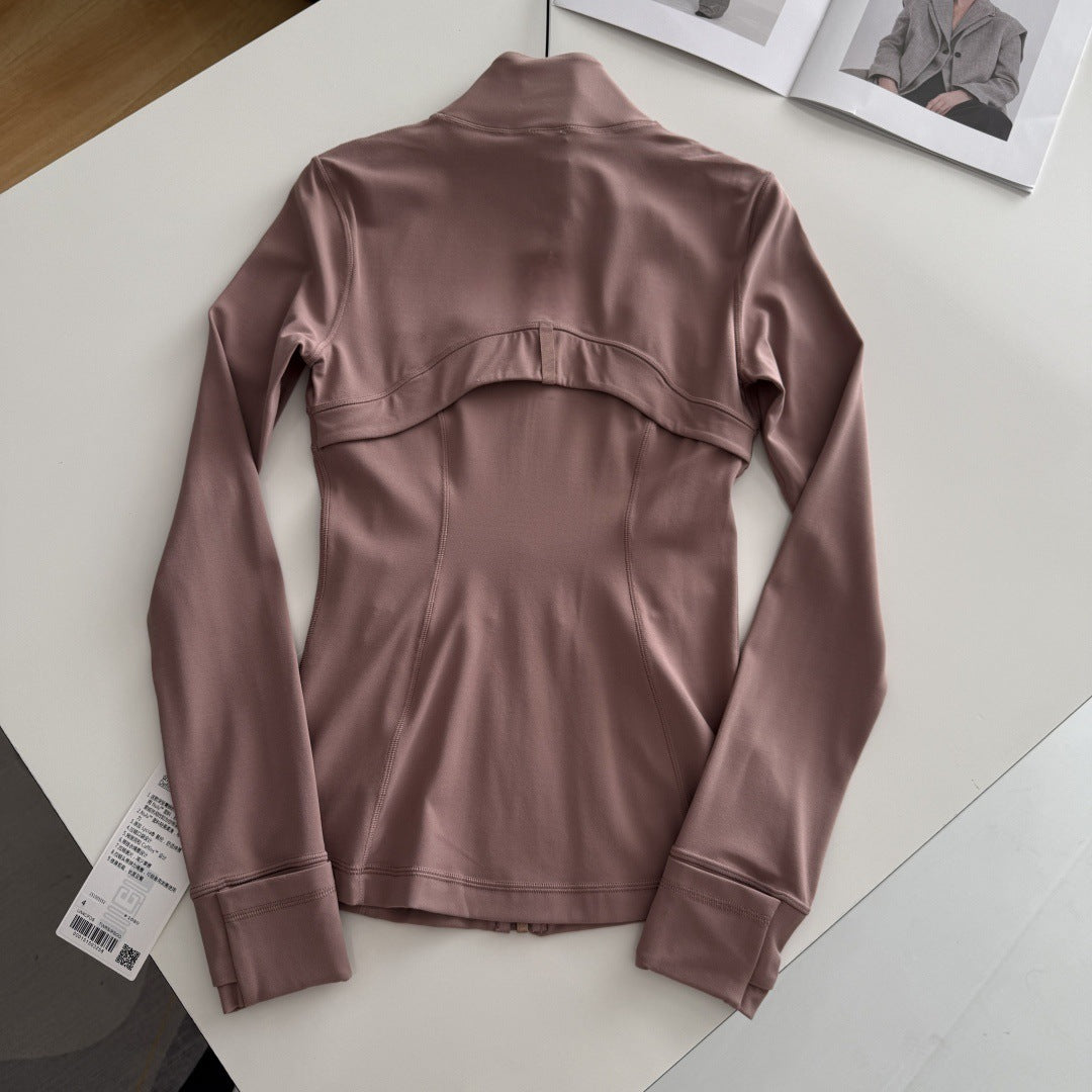 Women's Spring Yoga Workout Elastic Slim Stand Jackets