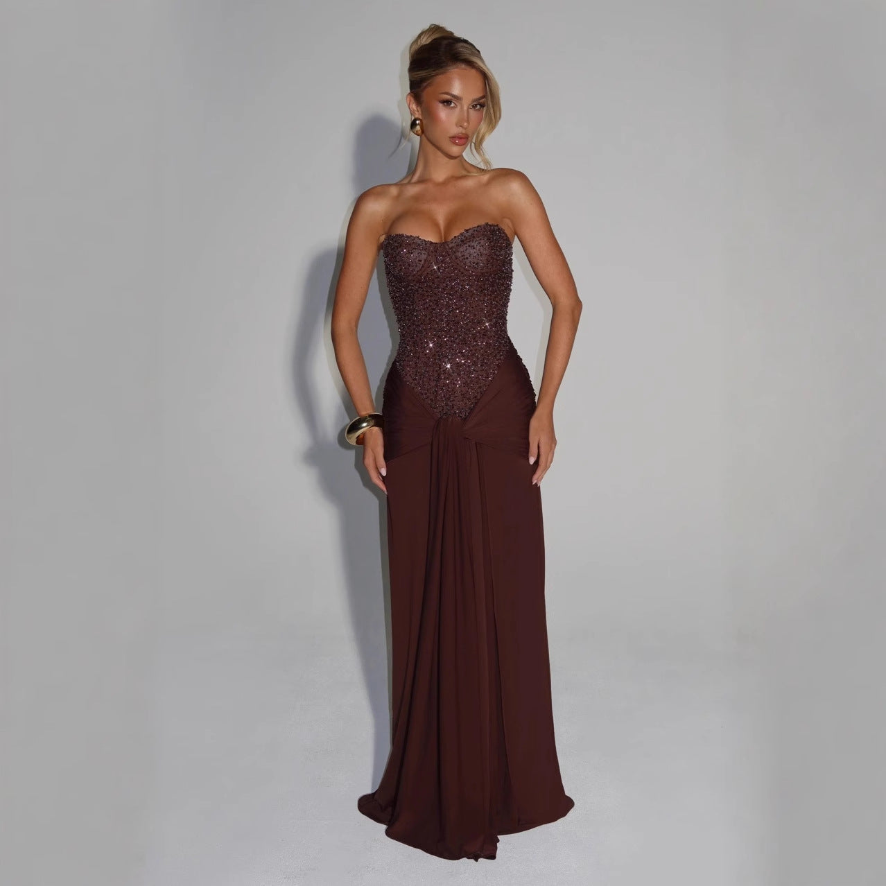Women's Graceful Tube Sequin Stitching Tight Party Tops