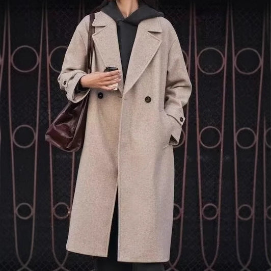 Women's New Winter French Fashion Double-breasted Coats