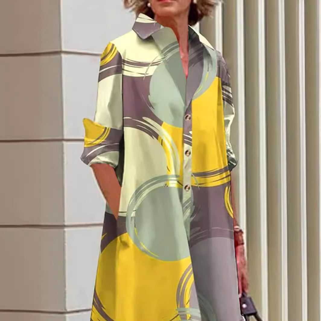 Cool Versatile Comfortable Women's Pocket Shirt Dress