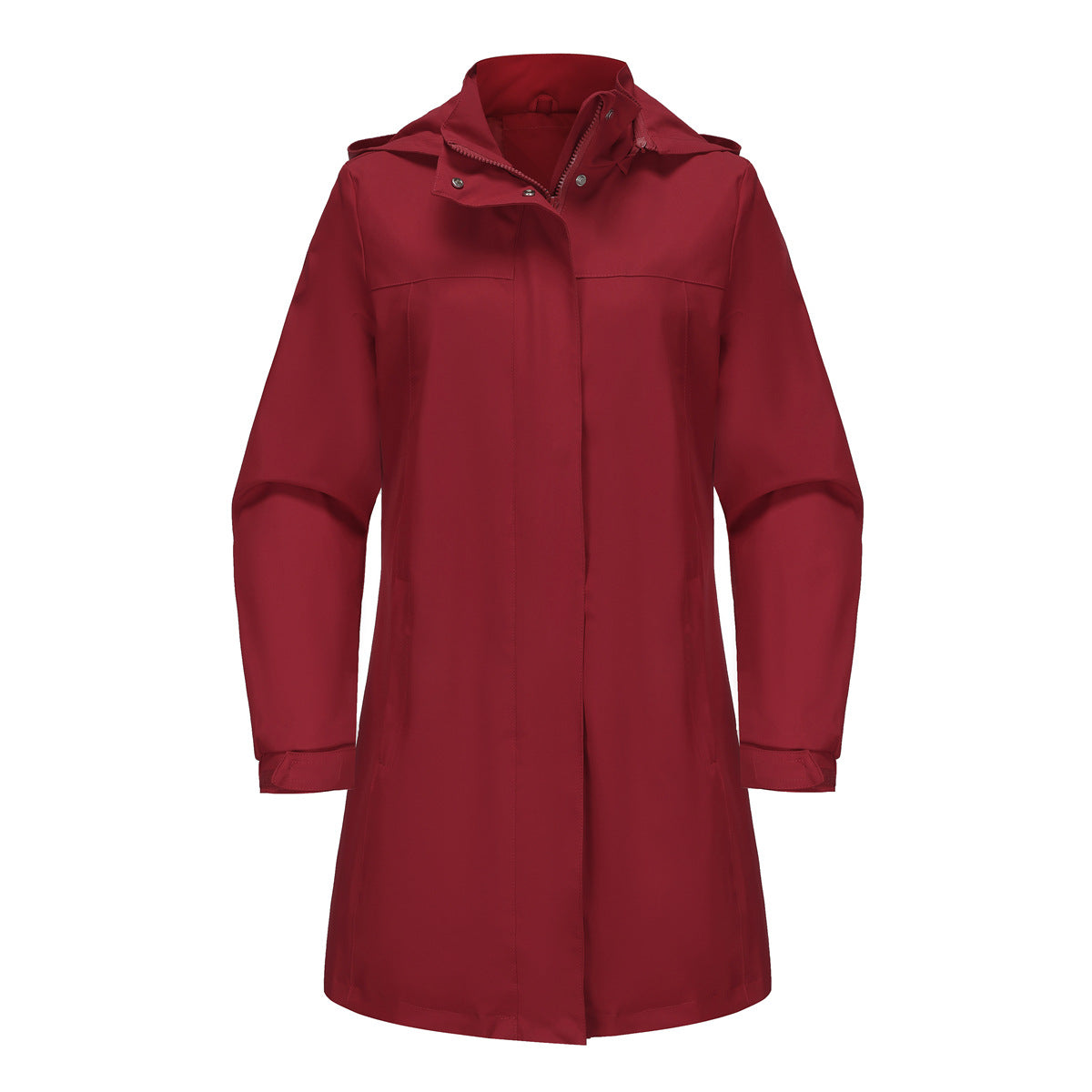 Women's Waterproof Windbreaker Solid Color Long Sleeve Coats