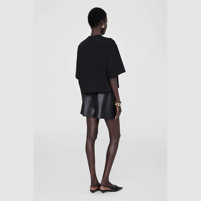 Women's North American Niche Front Chest Letter Embroidery Loose Blouses