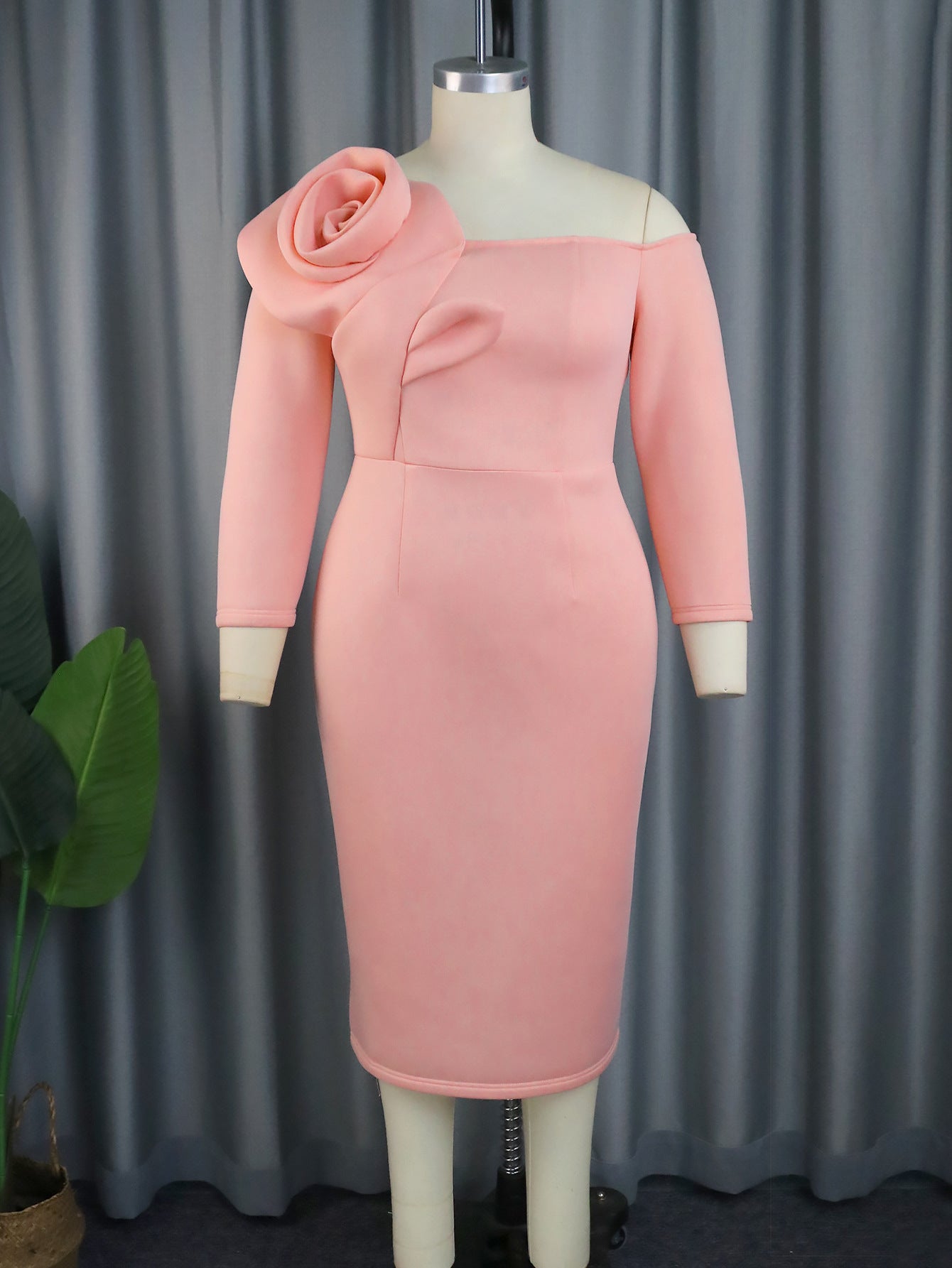 Color Dress Elegant Bell Sleeve Three-dimensional Dresses