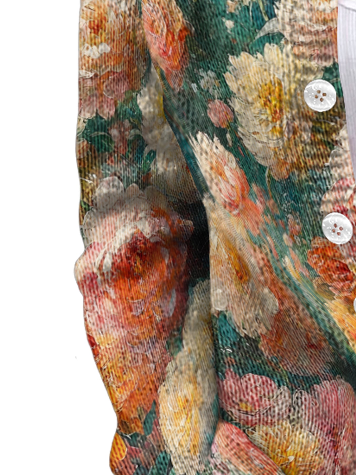 Beautiful Winter Single-breasted Floral Warm Button Sweaters