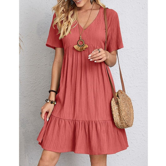 Women's Summer Dress Loose Casual Sleeve Waist Dresses