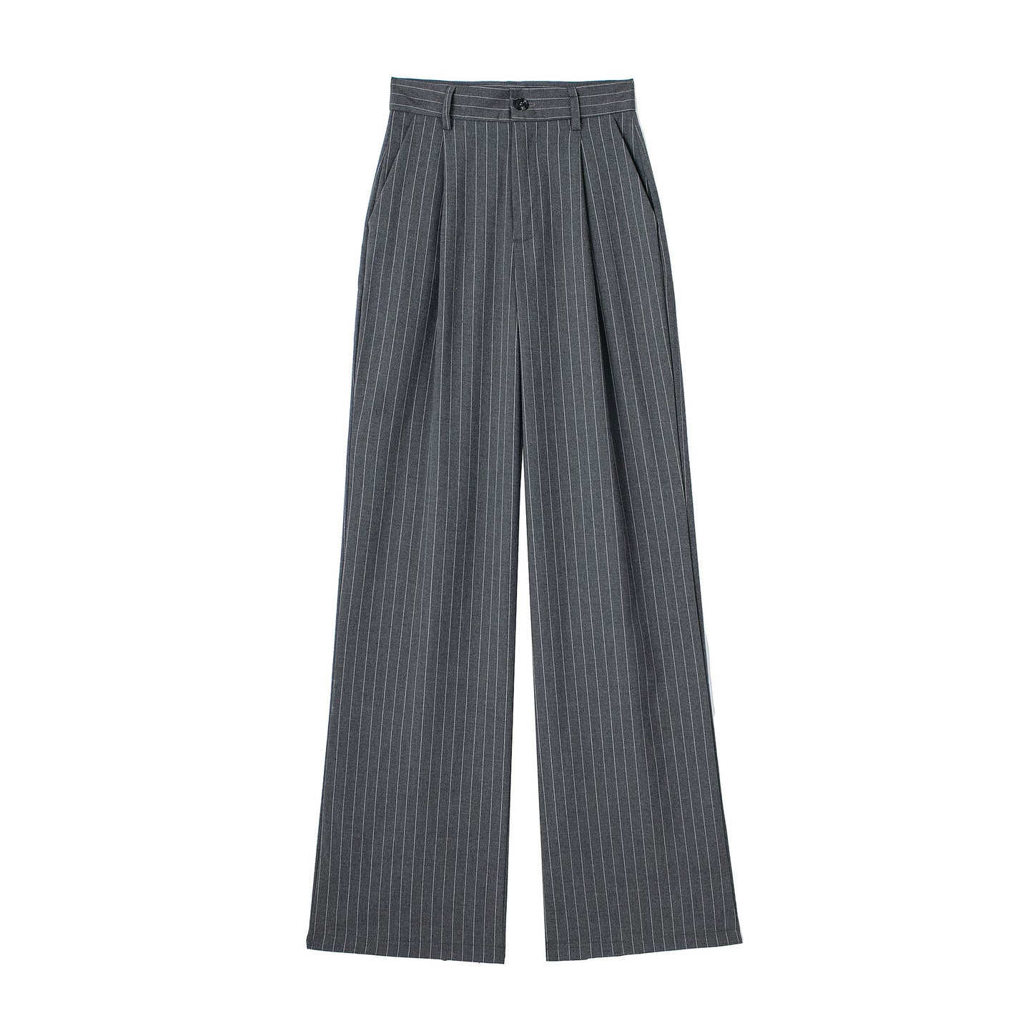 Women's Front Pleated High-waisted Trousers Casual Pants