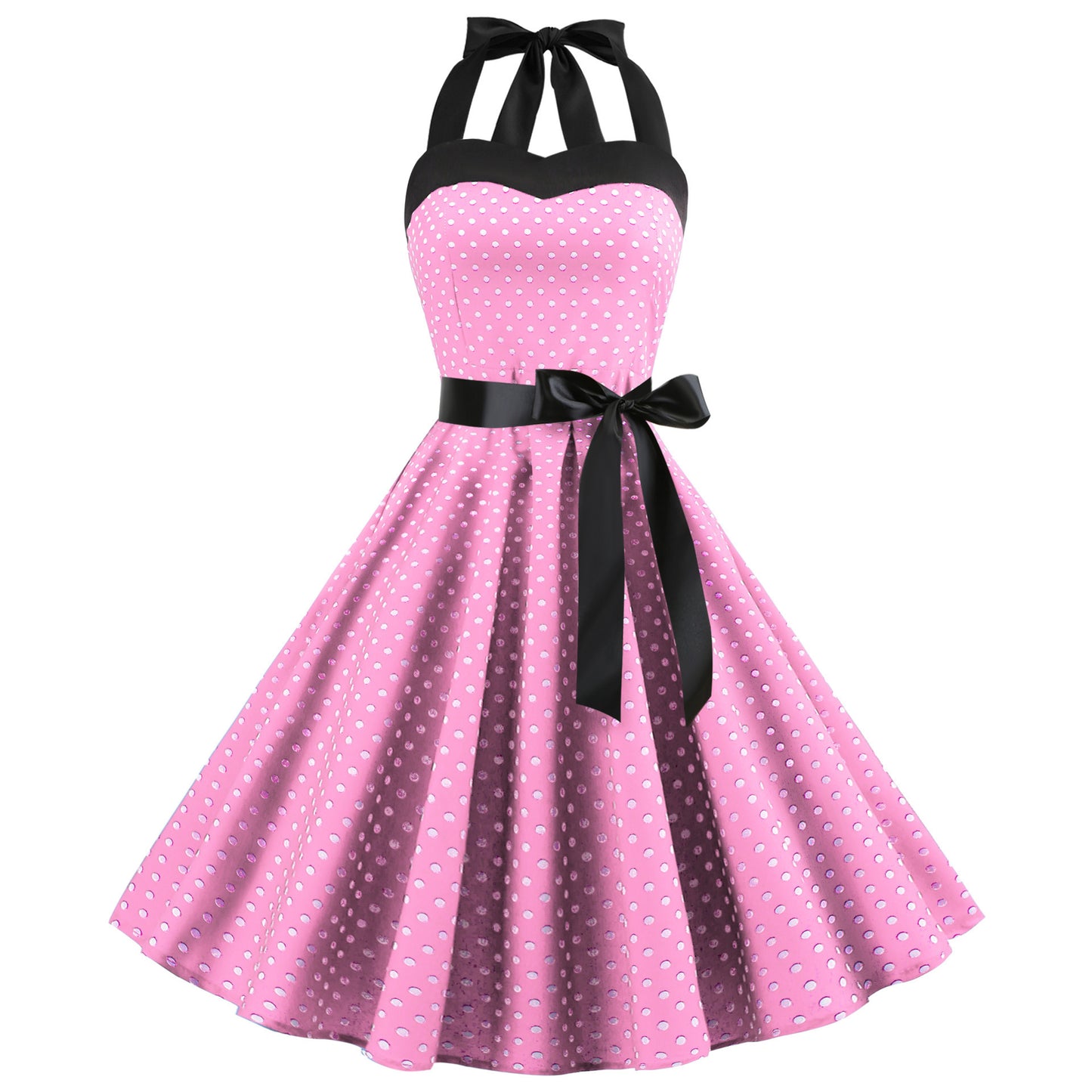 Polka Dot Strap Retro Sexy Bandeau Halter Large Skirts