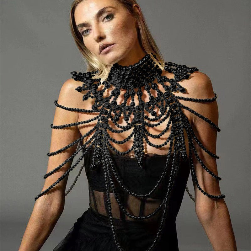 Women's Summer Sexy Pearl Halter Necklace Knitwear