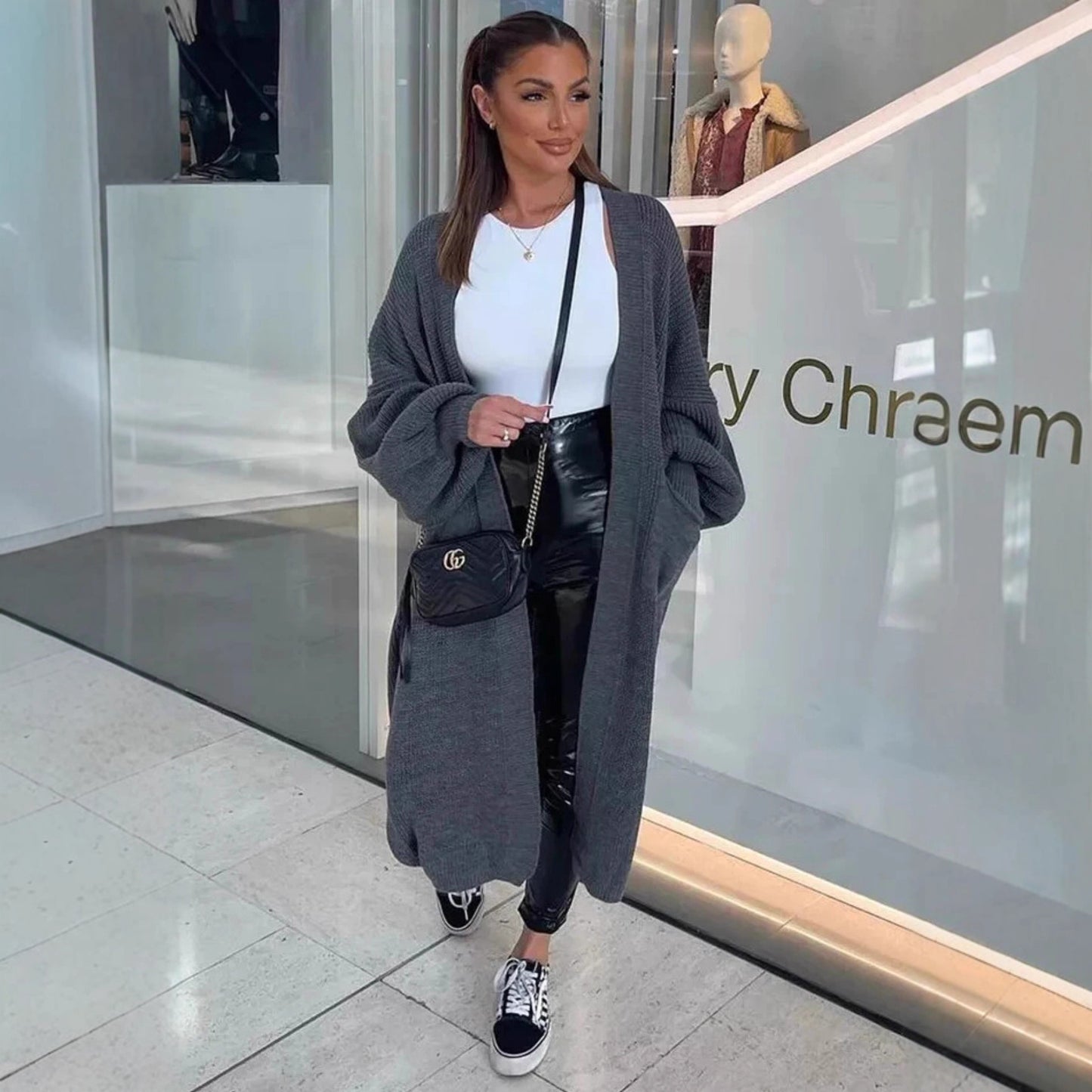 Women's Trendy Knitted Loose Long Pocket Knitwear